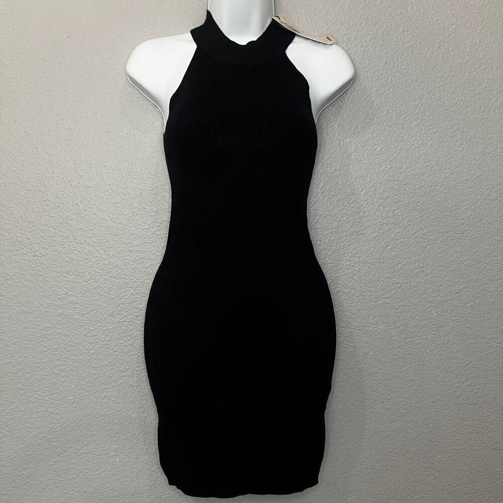 Jdy black ribbed halter bodycon